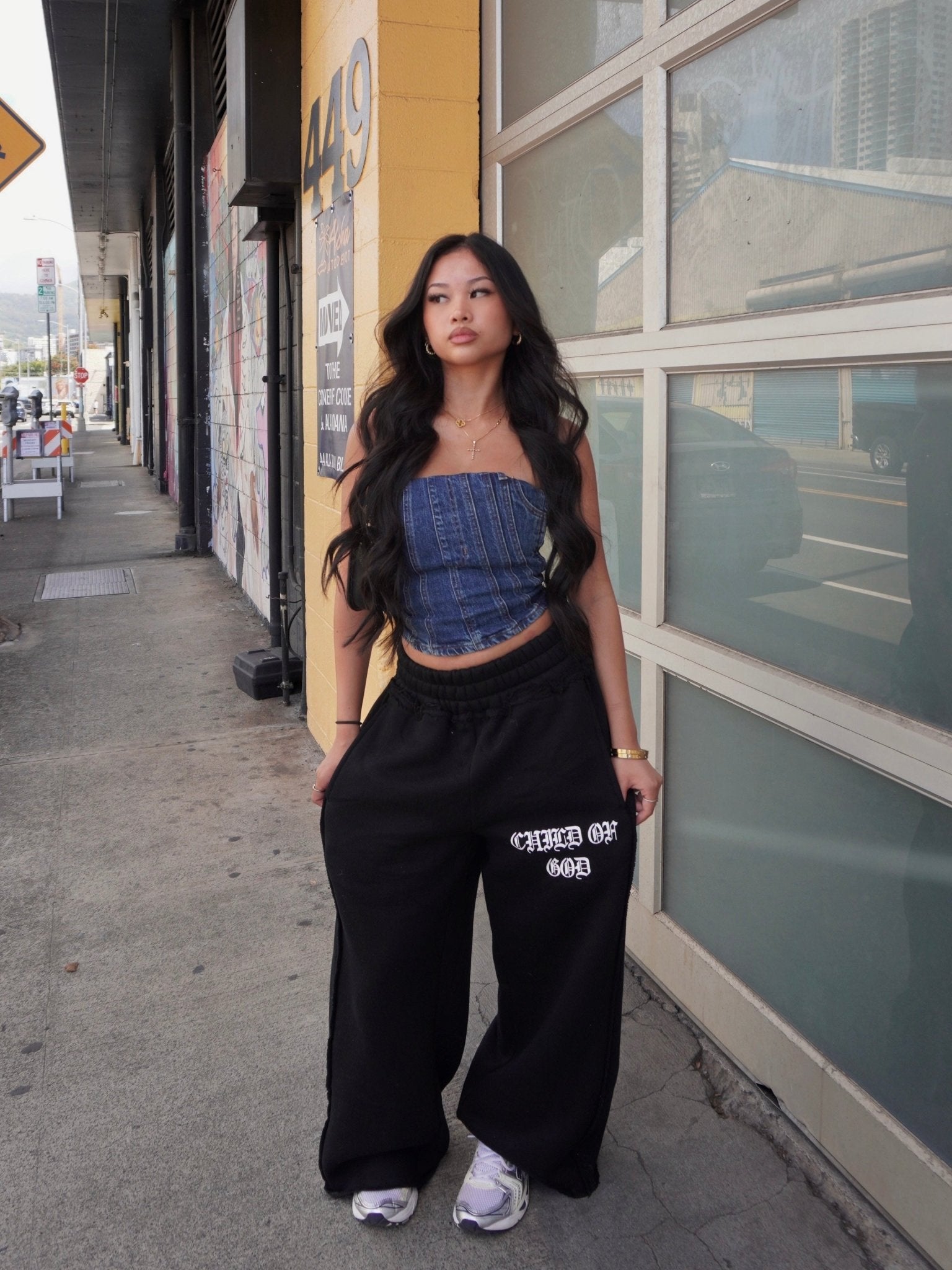 GRACE LAYER BAGGY SWEATPANTS - VOID - Prayers Avenu ​