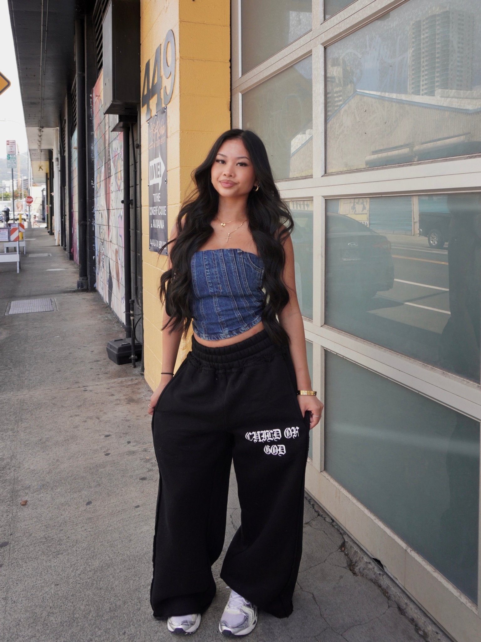 GRACE LAYER BAGGY SWEATPANTS - VOID - Prayers Avenu ​