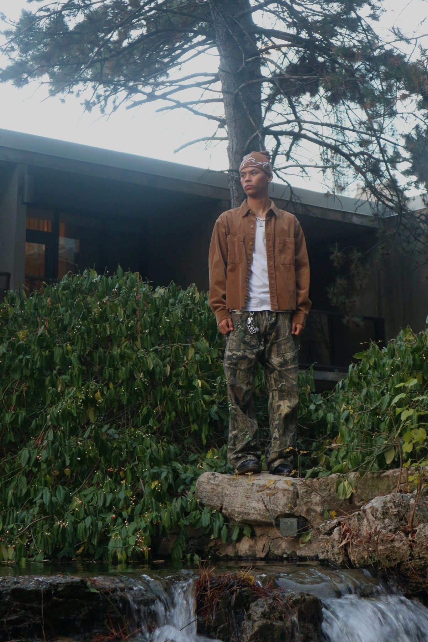 BROWN PRAYER BEANIE