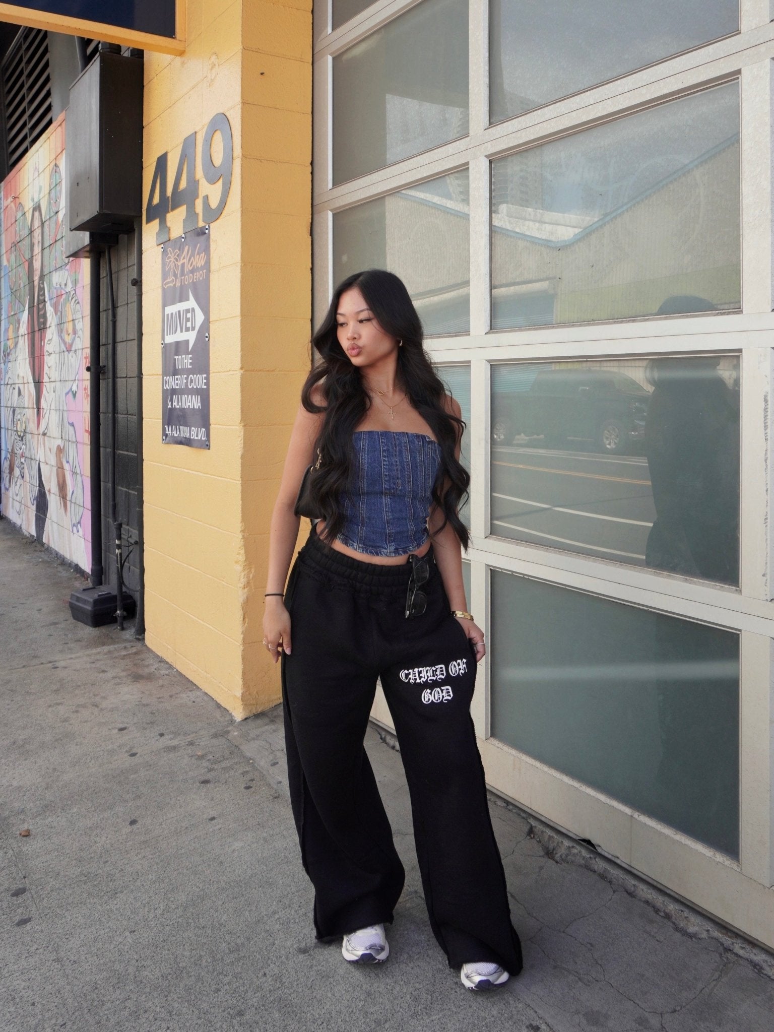 GRACE LAYER BAGGY SWEATPANTS - VOID - Prayers Avenu ​