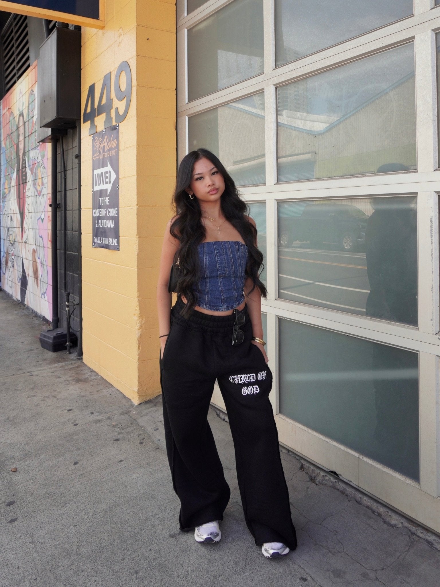 GRACE LAYER BAGGY SWEATPANTS - VOID - Prayers Avenu ​