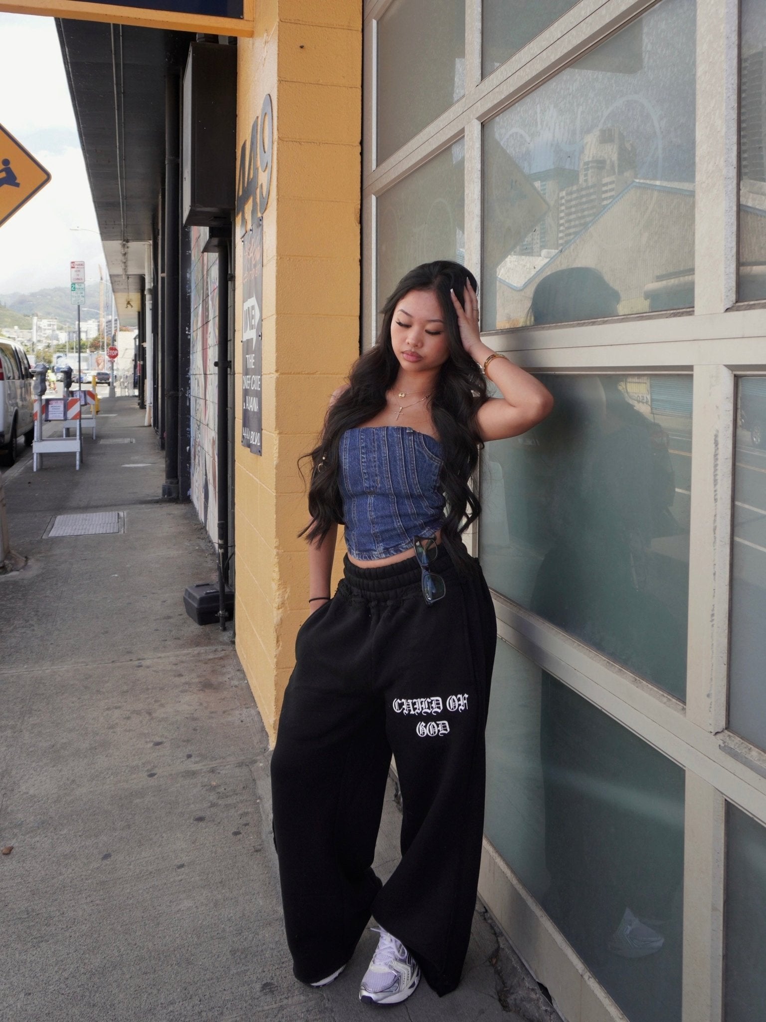 GRACE LAYER BAGGY SWEATPANTS - VOID - Prayers Avenu ​